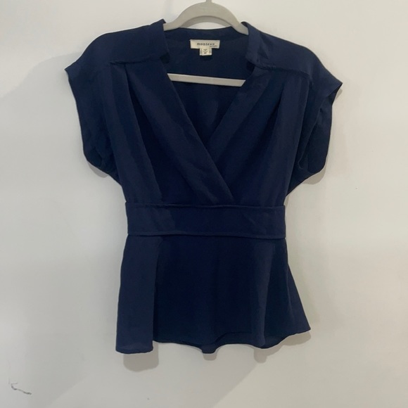 Navy blue peplum blouse - Picture 1 of 4